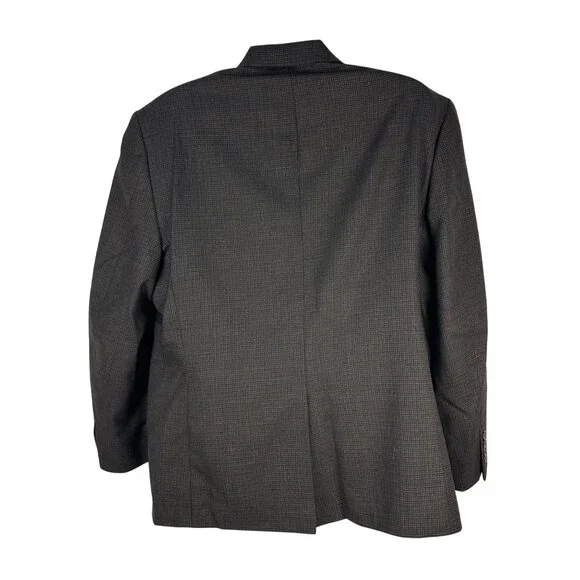 Lauren Ralph Lauren Mens Wool Blazer 46R Brown Check Classic Fit Jacket